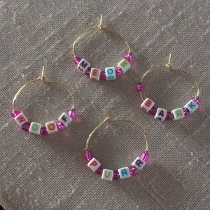 HAND CRAFTED Wine Glass Charms 
Set of 4 Assorted